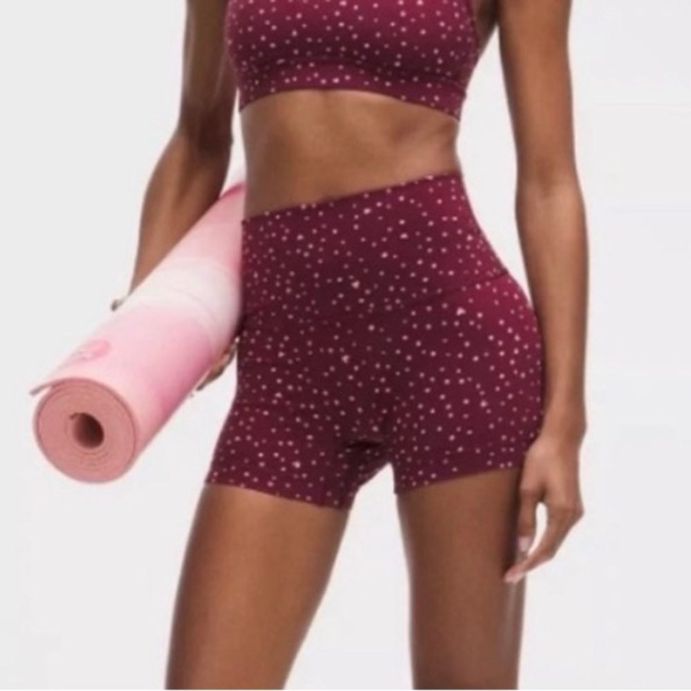 lululemon athletica High-Rise Burgundy Bay Dot Print Align Shorts